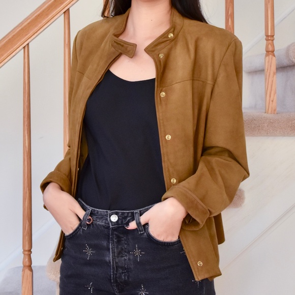 Suede Button Up Jacket - Picture 2 of 5